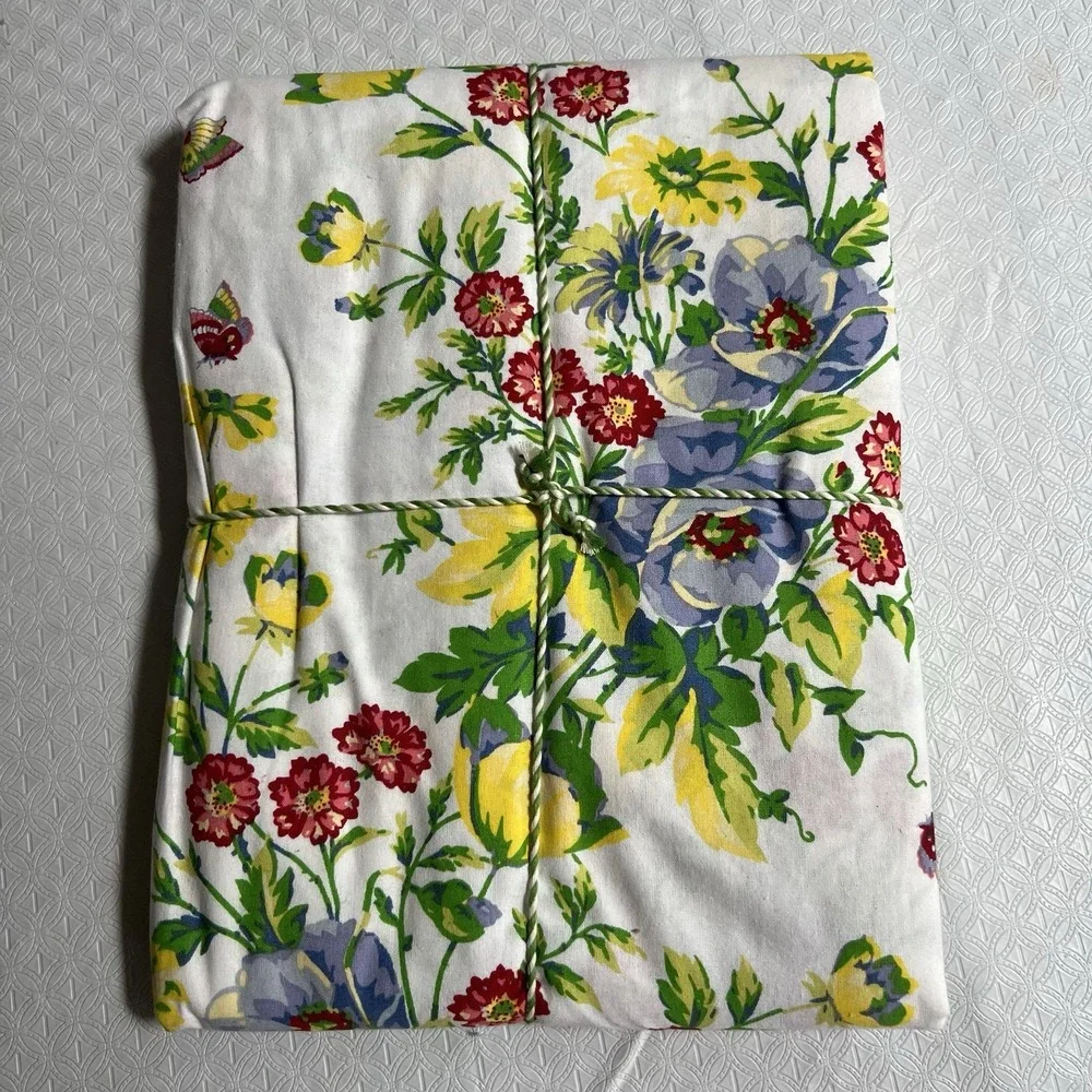 NEW April Cornell Tablecloth Floral PENNY'S PATIO 100% Cotton Sz 60x84